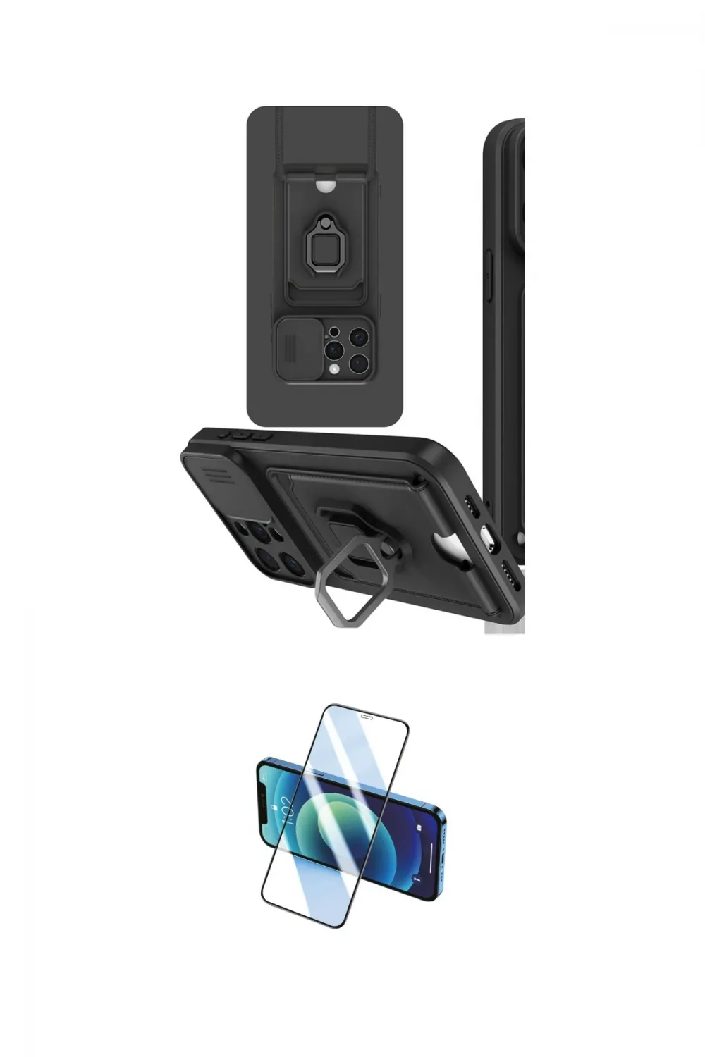 ieg™ iPhone 15 Pro Kılıf Vadi Form Prime - Siyah 3D Antistatik Cam Ekran Koruyucu