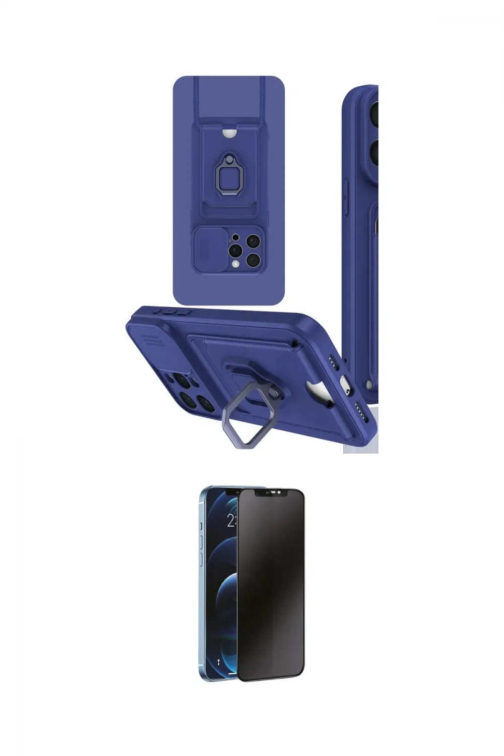 ieg™ iPhone 15 Pro Kılıf Vadi Form Prime - Siyah 3D Antistatik Hayalet Cam Ekran Koruyucu
