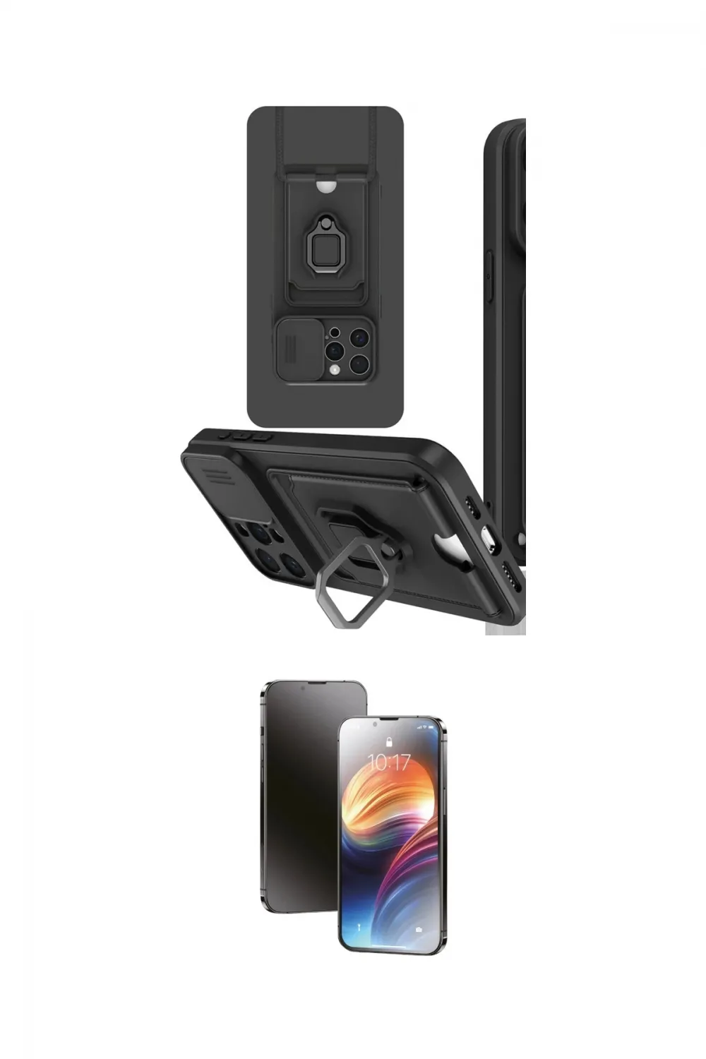 ieg™ iPhone 15 Pro Kılıf Vadi Form Prime - Siyah 3D Antistatik Mat Seramik Nano Ekran Koruyucu