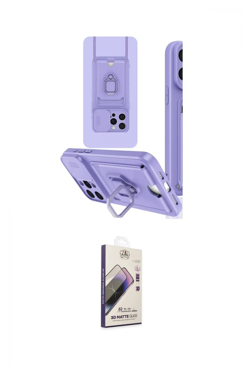 ieg™ iPhone 15 Pro Kılıf Vadi Form Prime - Siyah Bilvis 3D Mat Cam Ekran Koruyucu