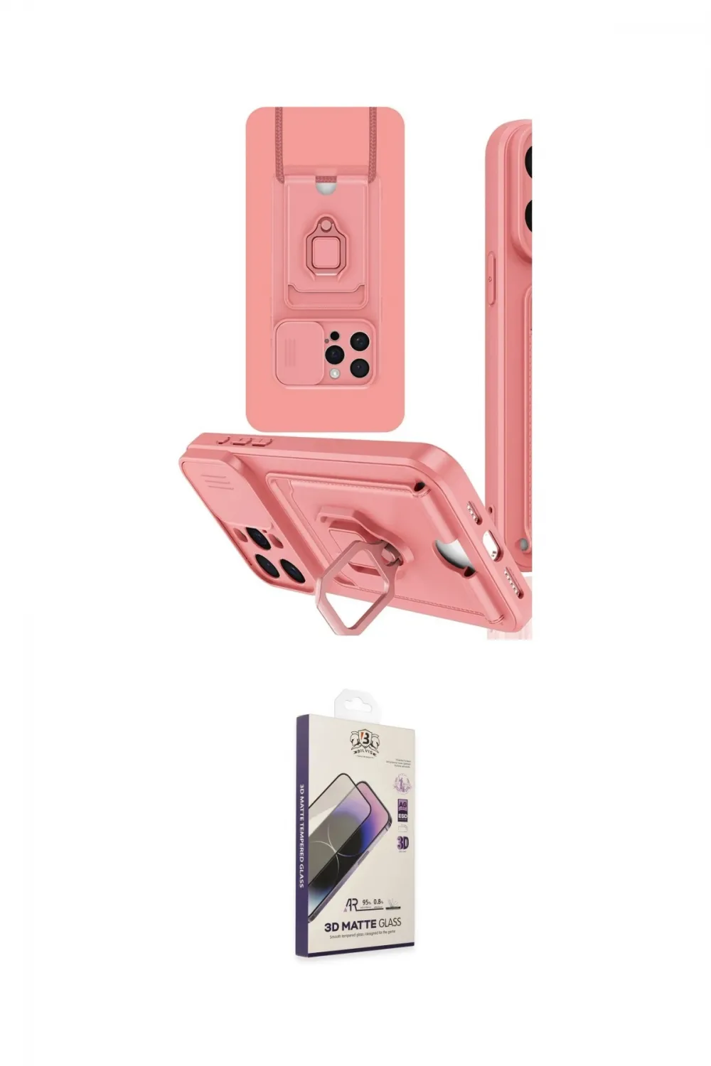 ieg™ iPhone 15 Pro Kılıf Vadi Form Prime - Siyah Bilvis 3D Mat Cam Ekran Koruyucu