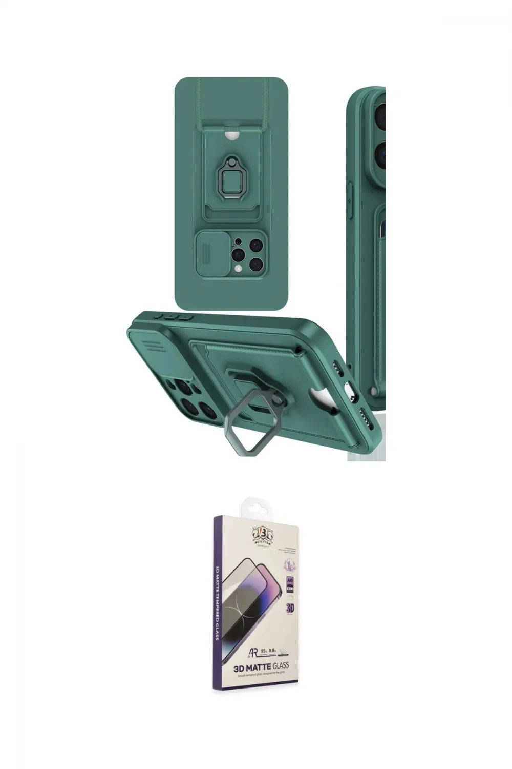 ieg™ iPhone 15 Pro Kılıf Vadi Form Prime - Siyah Bilvis 3D Mat Cam Ekran Koruyucu