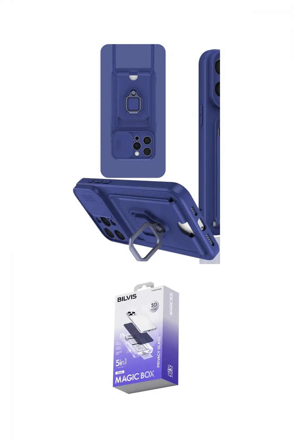 ieg™ iPhone 15 Pro Kılıf Vadi Form Prime - Siyah Bilvis 5in1 5D Magic Hayalet Cam Ekran Koruyucu
