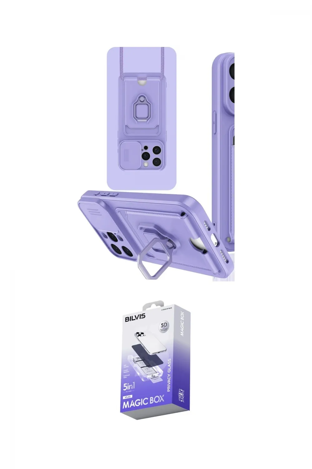 ieg™ iPhone 15 Pro Kılıf Vadi Form Prime - Siyah Bilvis 5in1 5D Magic Hayalet Cam Ekran Koruyucu