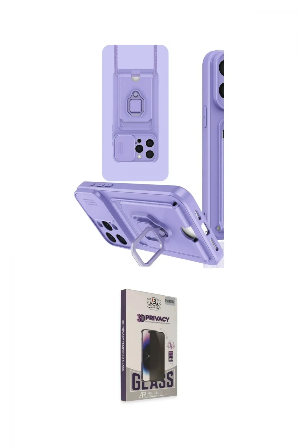ieg™ iPhone 15 Pro Kılıf Vadi Form Prime - Siyah Bilvis Hayalet Cam Ekran Koruyucu