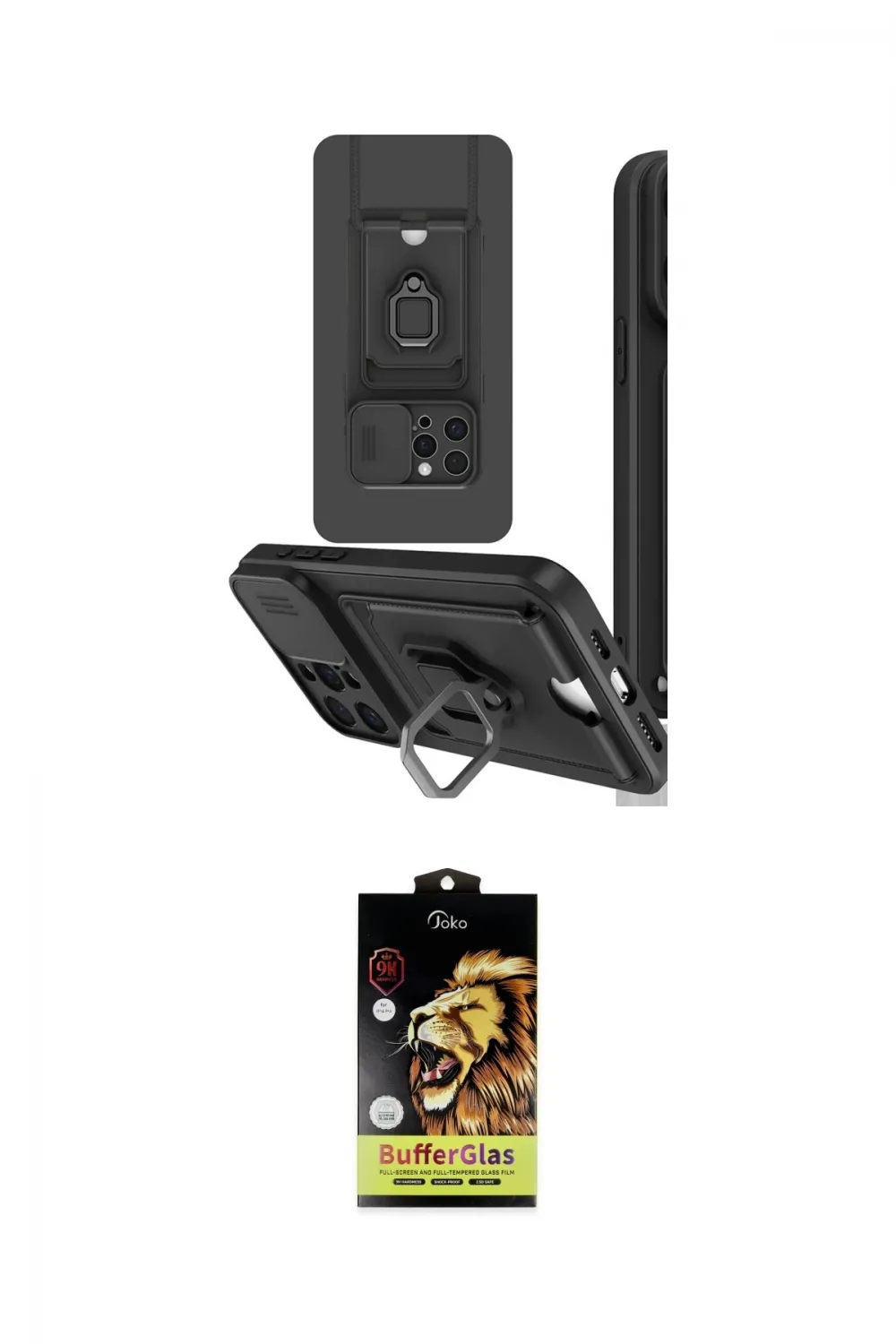 ieg™ iPhone 15 Pro Kılıf Vadi Form Prime - Siyah Buffer Cam Ekran Koruyucu