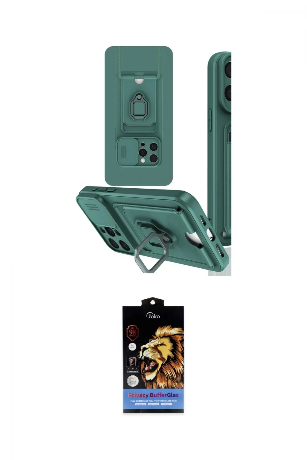 ieg™ iPhone 15 Pro Kılıf Vadi Form Prime - Siyah Buffer Hayalet Cam Ekran Koruyucu