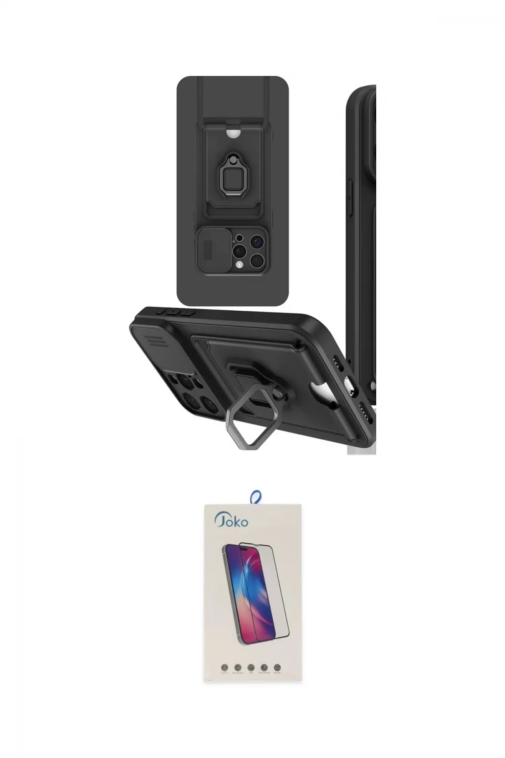 ieg™ iPhone 15 Pro Kılıf Vadi Form Prime - Siyah Joko 5D Cam