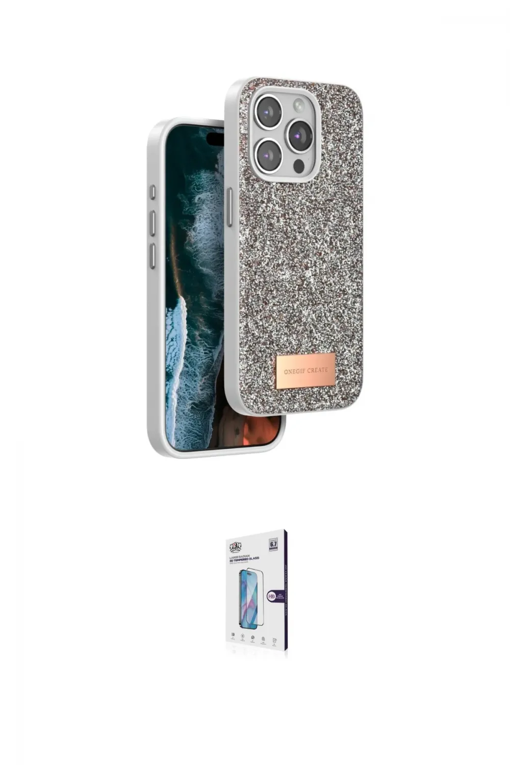 ieg™ iPhone 15 Pro Kılıf Vadi Klasik Serisi - Siyah Bilvis 0.18mm Plus Cam Ekran Koruyucu