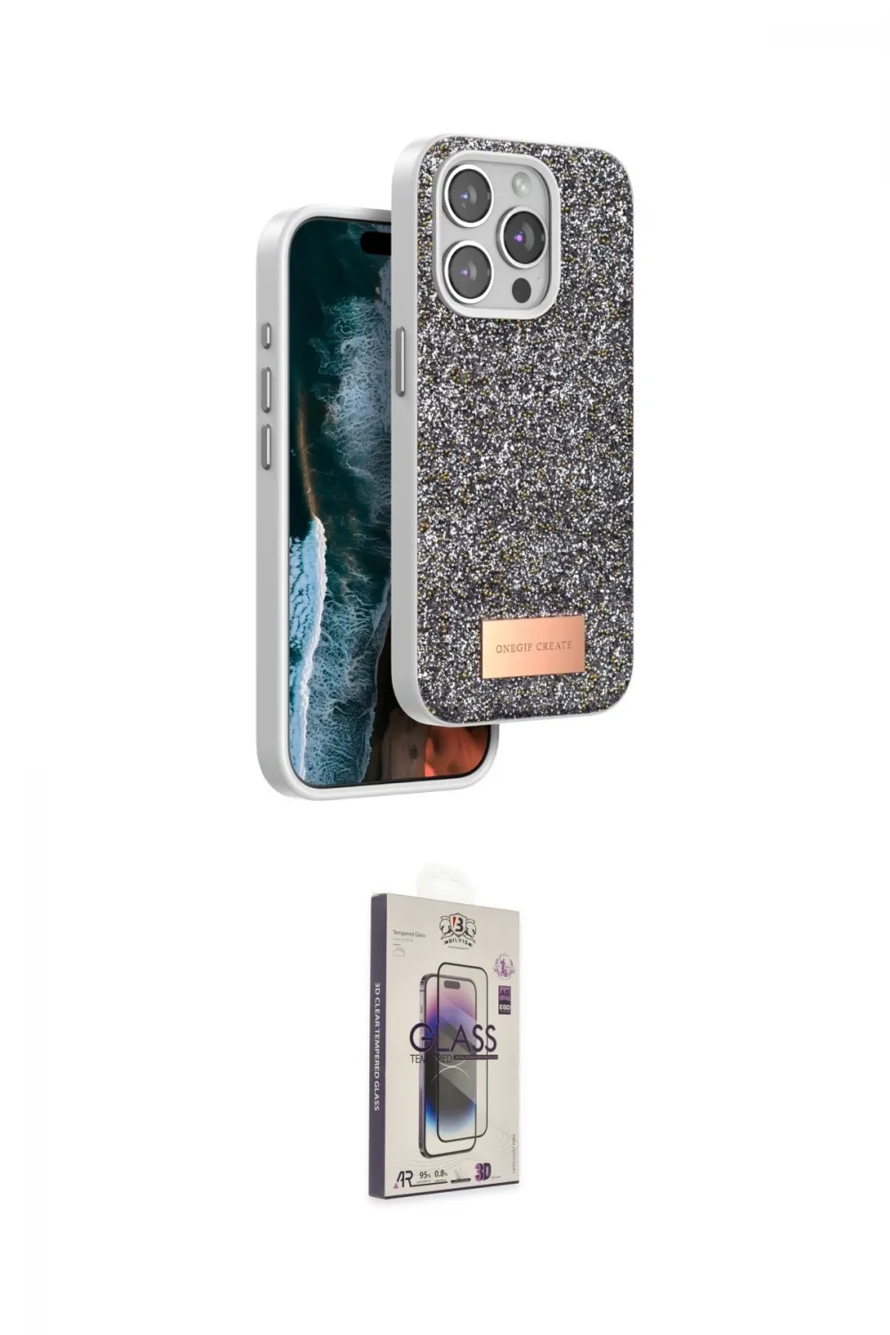 ieg™ iPhone 15 Pro Kılıf Vadi Klasik Serisi - Siyah Bilvis 3D Cam Ekran Koruyucu