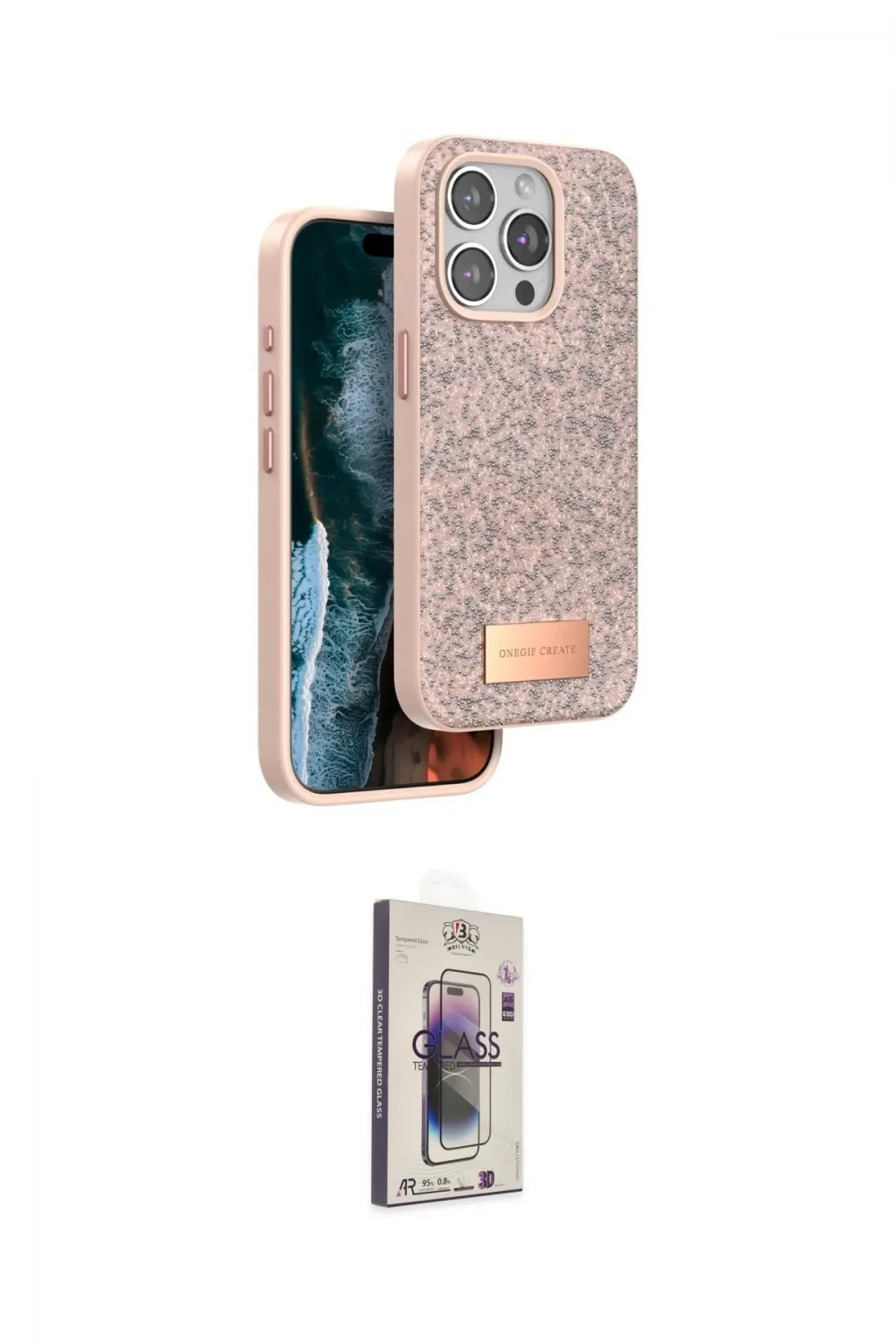 ieg™ iPhone 15 Pro Kılıf Vadi Klasik Serisi - Siyah Bilvis 3D Cam Ekran Koruyucu