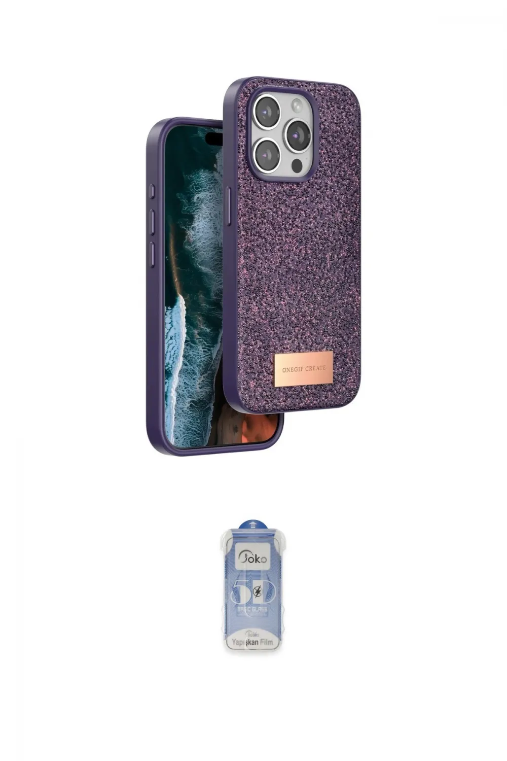 ieg™ iPhone 15 Pro Kılıf Vadi Klasik Serisi - Siyah Joko Magic 5D Cam