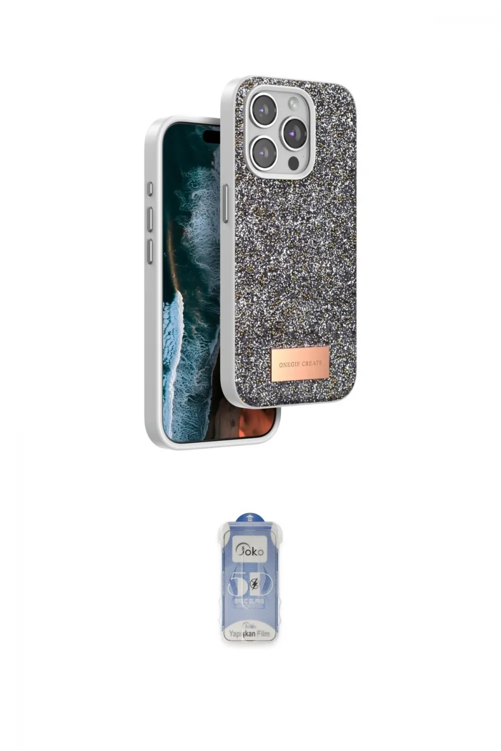 ieg™ iPhone 15 Pro Kılıf Vadi Klasik Serisi - Siyah Joko Magic 5D Cam
