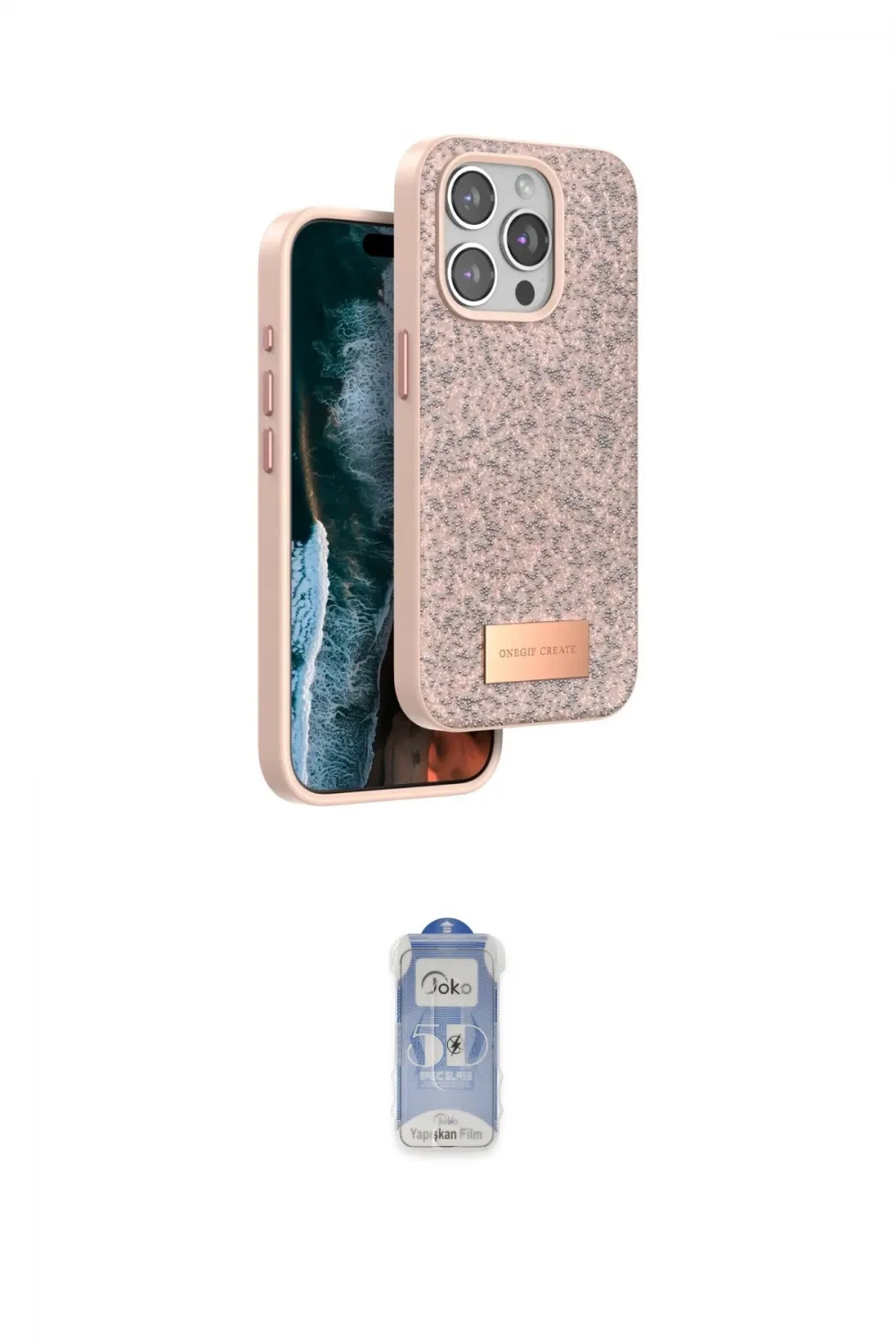 ieg™ iPhone 15 Pro Kılıf Vadi Klasik Serisi - Siyah Joko Magic 5D Cam