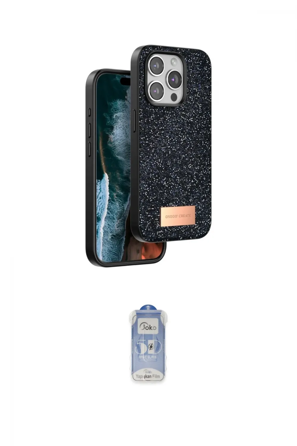ieg™ iPhone 15 Pro Kılıf Vadi Klasik Serisi - Siyah Joko Magic 5D Cam
