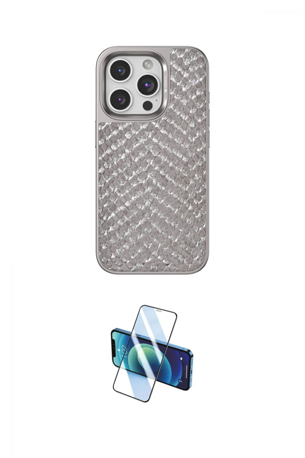 ieg™ iPhone 15 Pro Kılıf Vadi Özel Seri - Siyah 3D Antistatik Cam Ekran Koruyucu