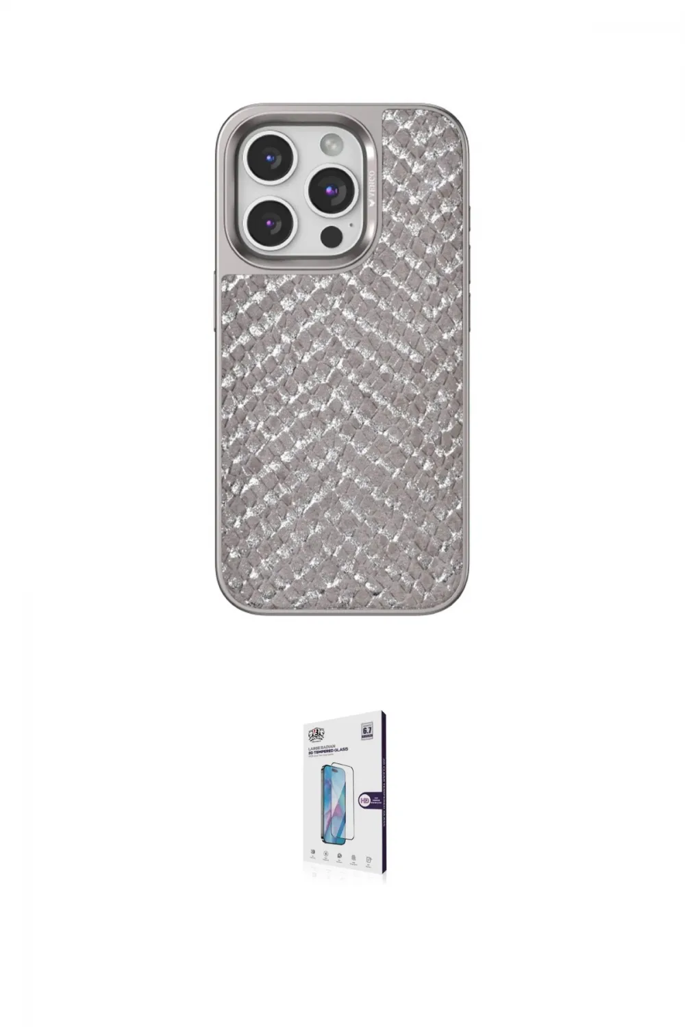 ieg™ iPhone 15 Pro Kılıf Vadi Özel Seri - Siyah Bilvis 0.18mm Plus Cam Ekran Koruyucu
