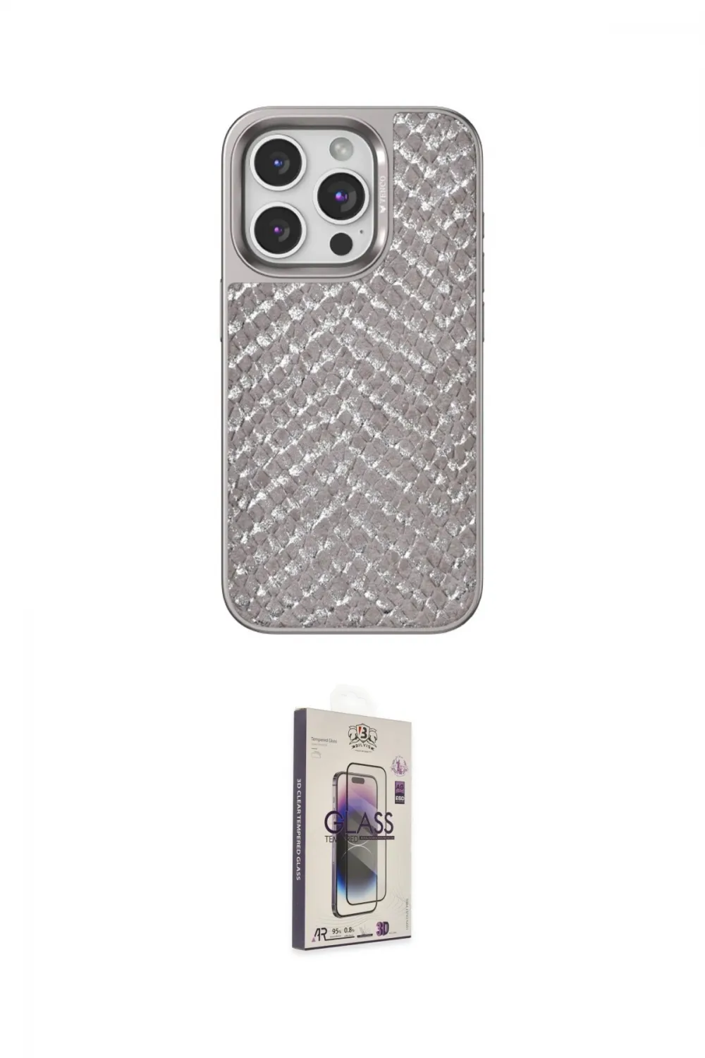 ieg™ iPhone 15 Pro Kılıf Vadi Özel Seri - Siyah Bilvis 3D Cam Ekran Koruyucu