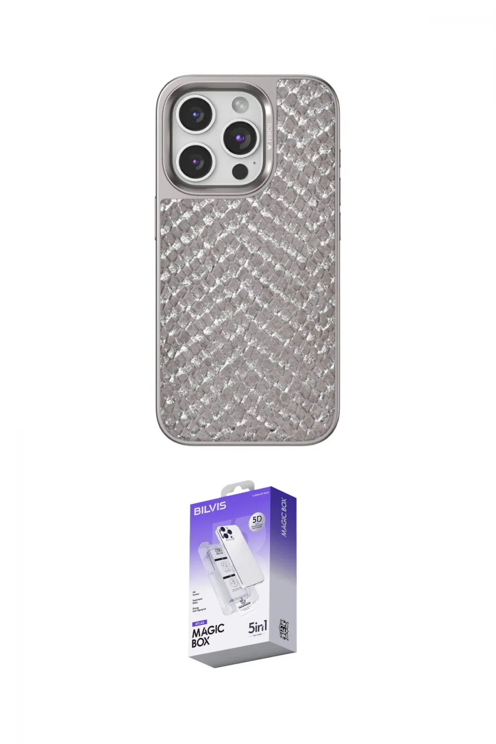 ieg™ iPhone 15 Pro Kılıf Vadi Özel Seri - Siyah Bilvis 5in1 3D Magic Cam Ekran Koruyucu