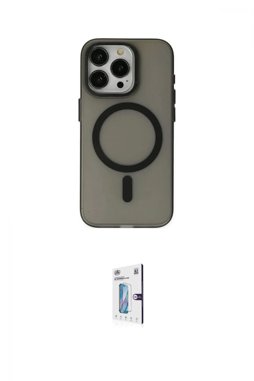 ieg™ iPhone 15 Pro Kılıf Yadigar Işık - Siyah Bilvis 0.18mm Plus Cam Ekran Koruyucu
