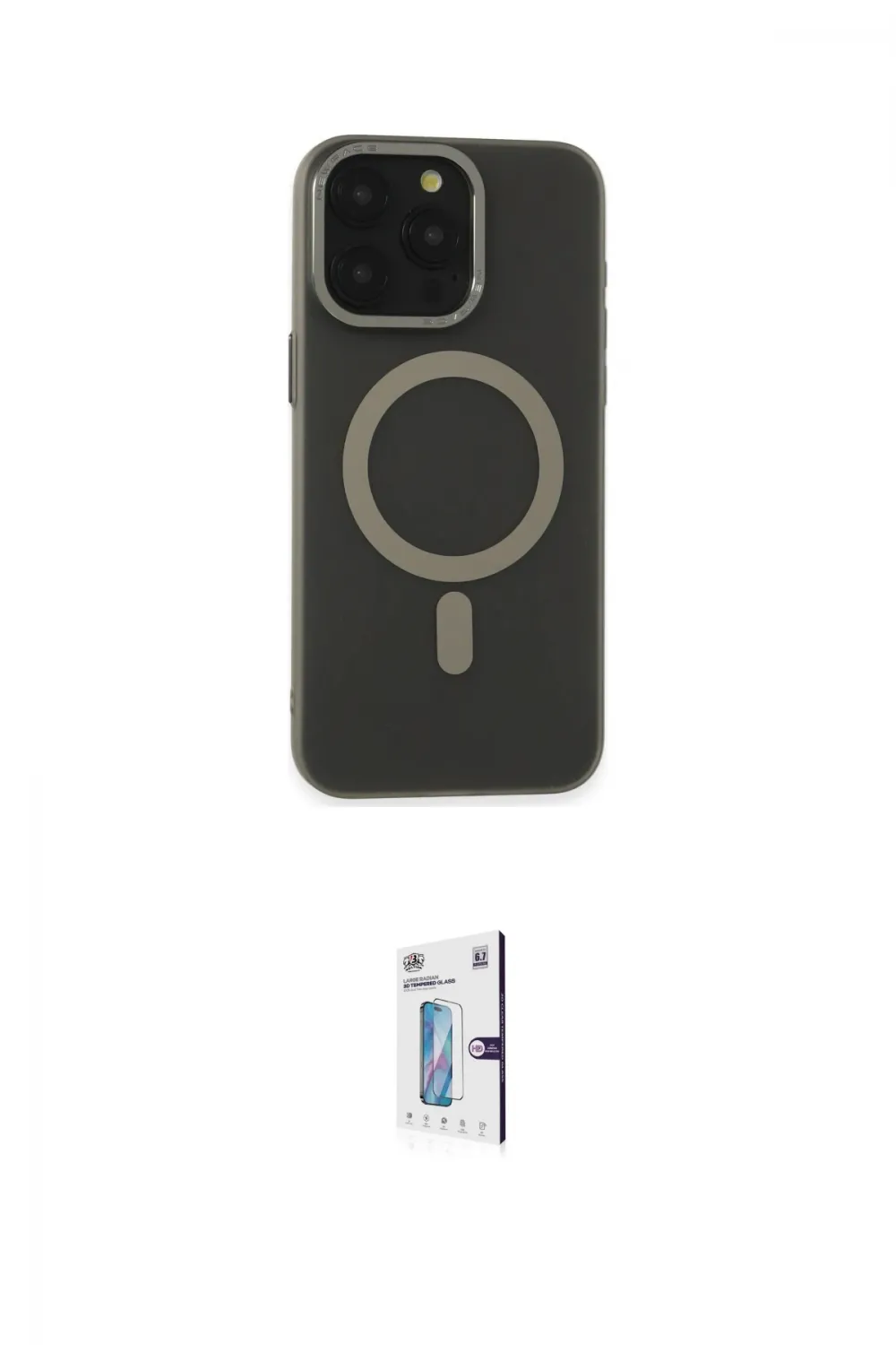 ieg™ iPhone 15 Pro Kılıf Yadigar Işık - Siyah Bilvis 0.18mm Plus Cam Ekran Koruyucu
