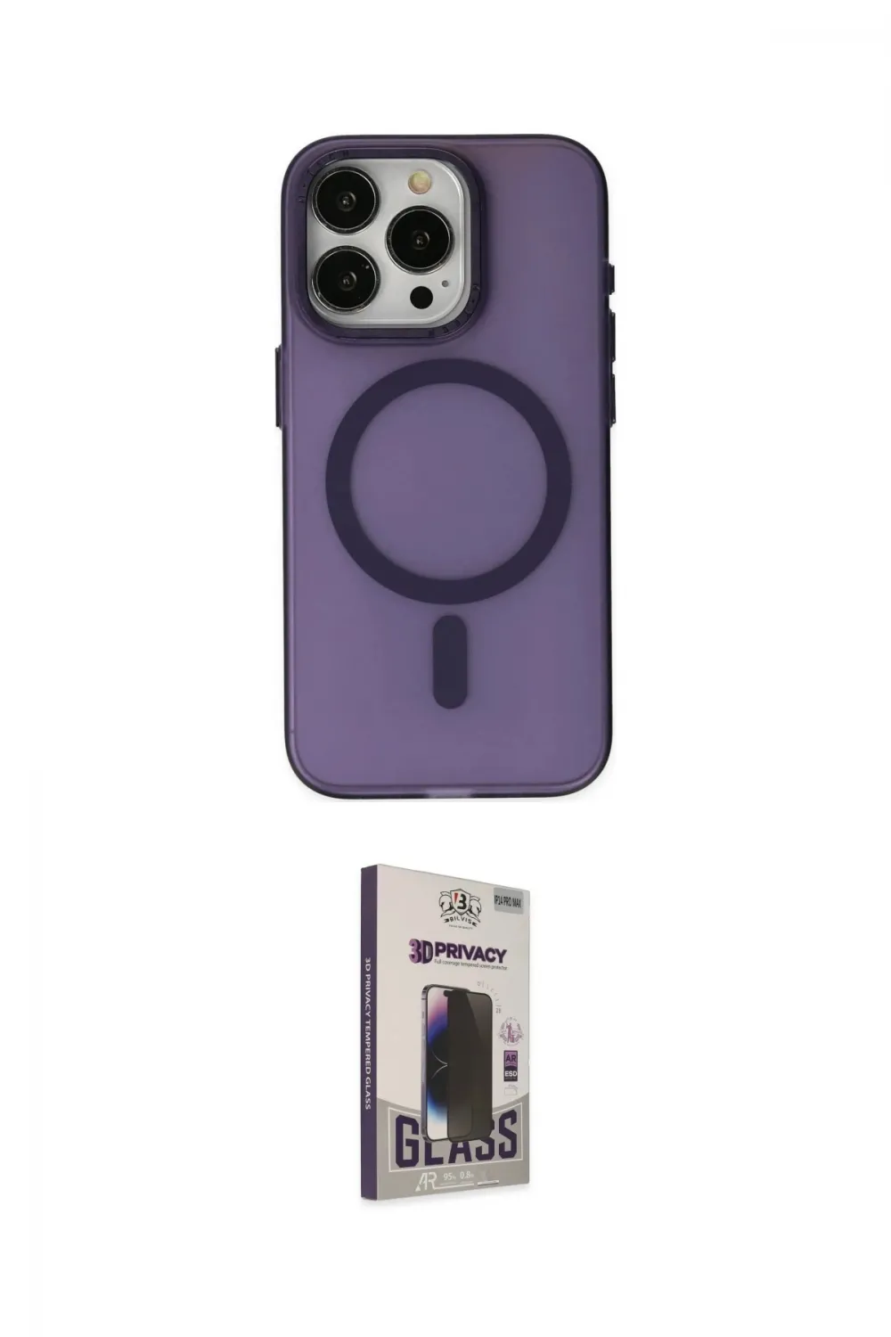 ieg™ iPhone 15 Pro Kılıf Yadigar Işık - Siyah Bilvis Hayalet Cam Ekran Koruyucu