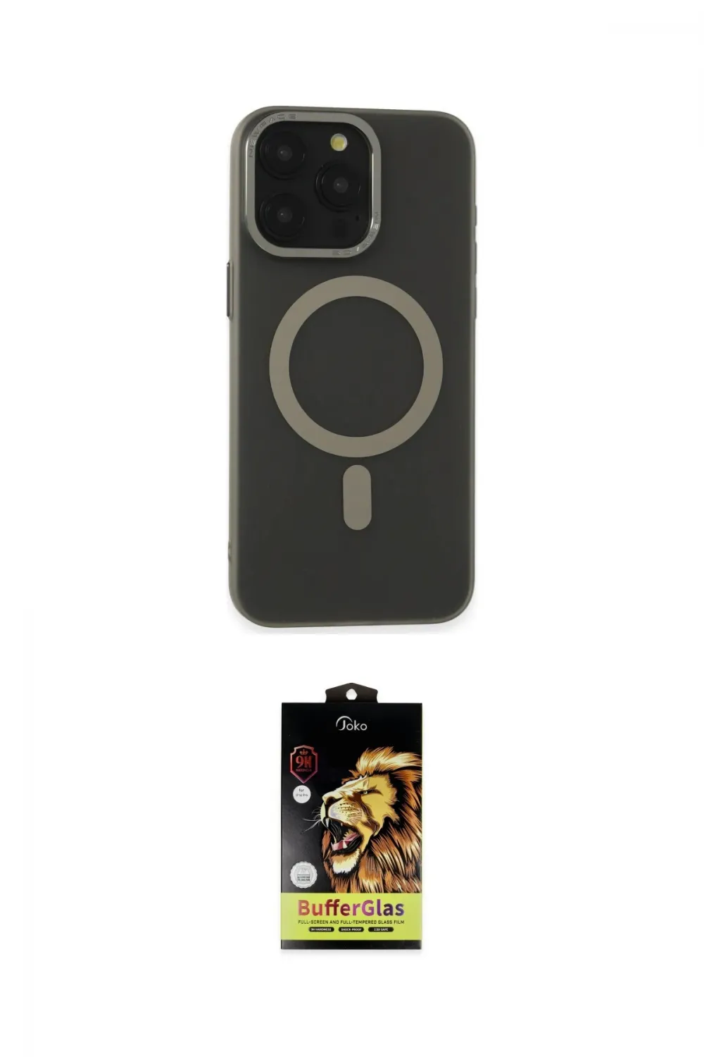 ieg™ iPhone 15 Pro Kılıf Yadigar Işık - Siyah Buffer Cam Ekran Koruyucu