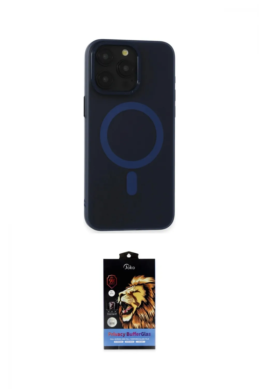 ieg™ iPhone 15 Pro Kılıf Yadigar Işık - Siyah Buffer Hayalet Cam Ekran Koruyucu