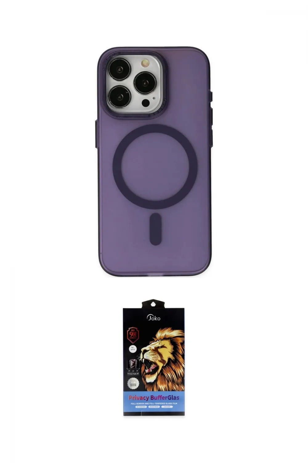 ieg™ iPhone 15 Pro Kılıf Yadigar Işık - Siyah Buffer Hayalet Cam Ekran Koruyucu