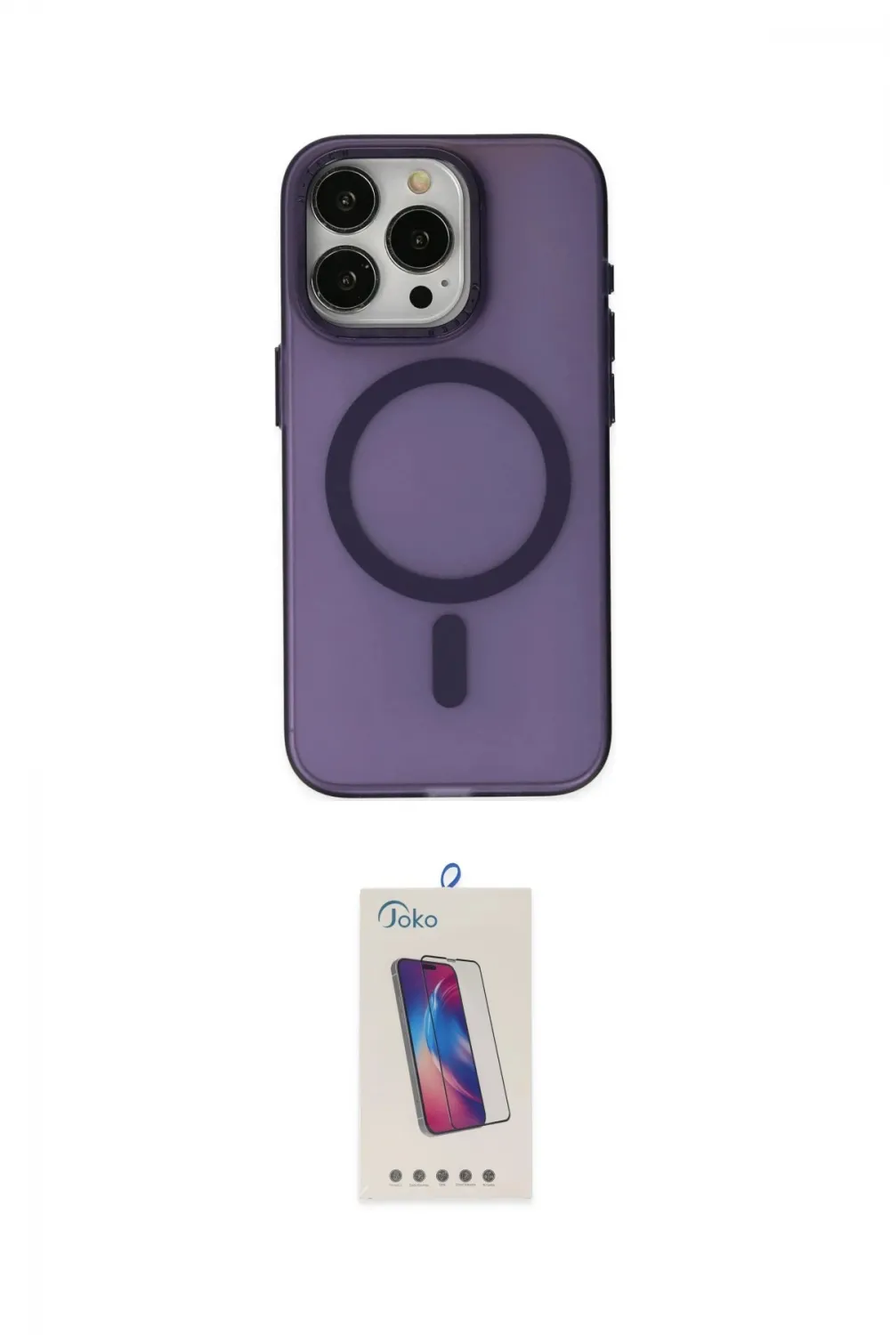 ieg™ iPhone 15 Pro Kılıf Yadigar Işık - Siyah Joko 5D Cam