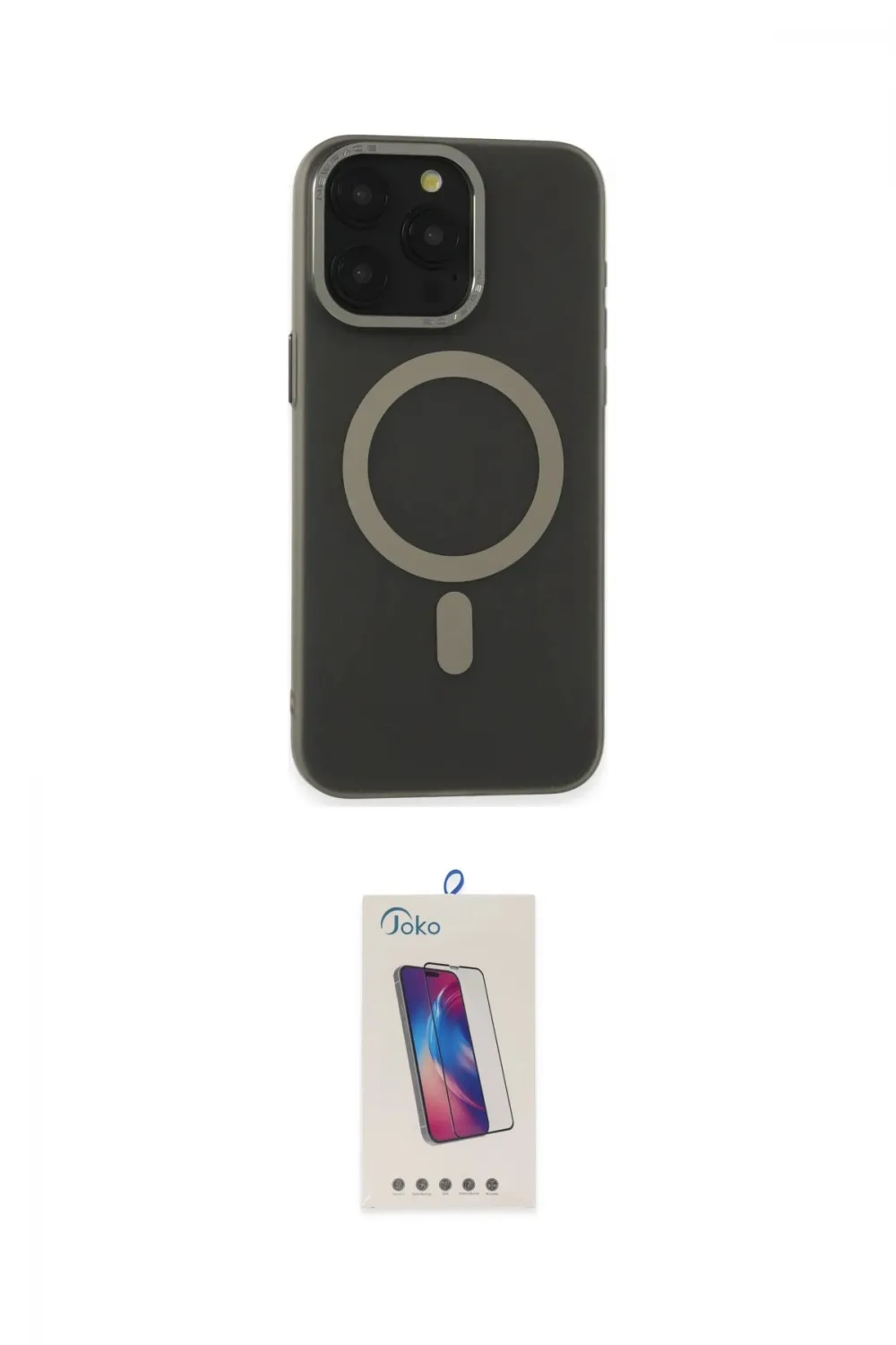 ieg™ iPhone 15 Pro Kılıf Yadigar Işık - Siyah Joko 5D Cam