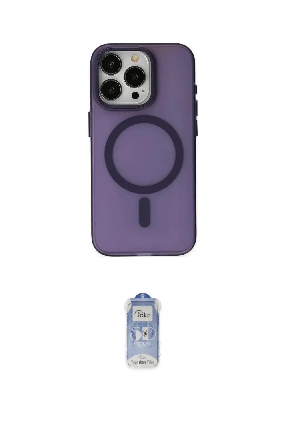 ieg™ iPhone 15 Pro Kılıf Yadigar Işık - Siyah Joko Magic 5D Cam