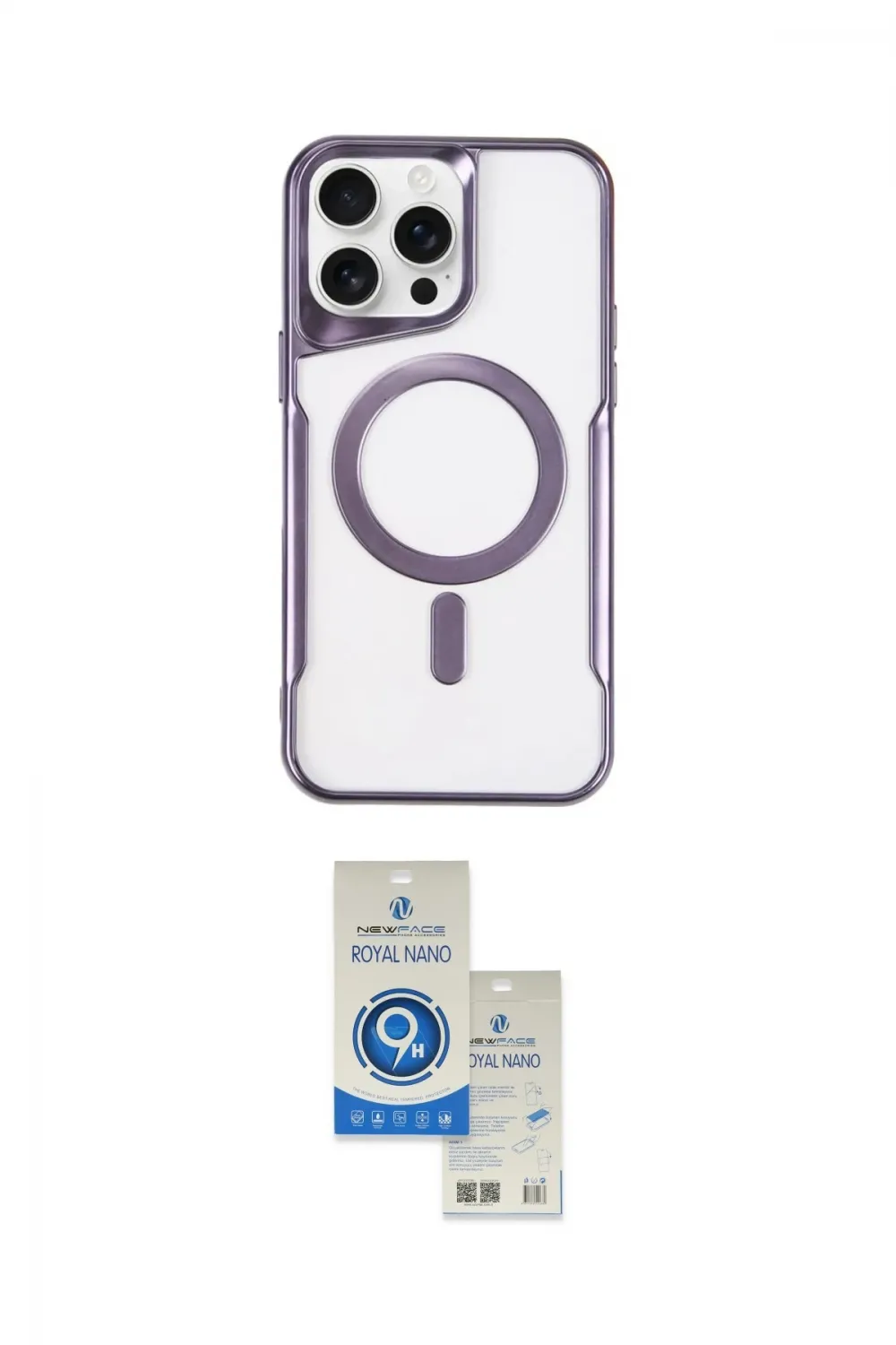 ieg™ iPhone 15 Pro Kılıf Yadigar Klasik Özel Seri - Şeffaf Royal Nano Ekran Koruyucu