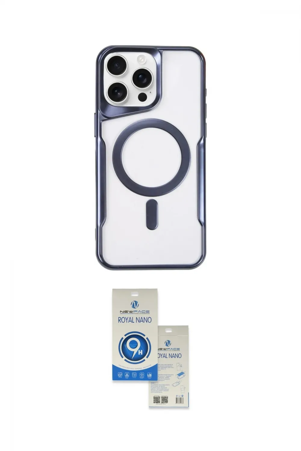ieg™ iPhone 15 Pro Kılıf Yadigar Klasik Özel Seri - Şeffaf Royal Nano Ekran Koruyucu