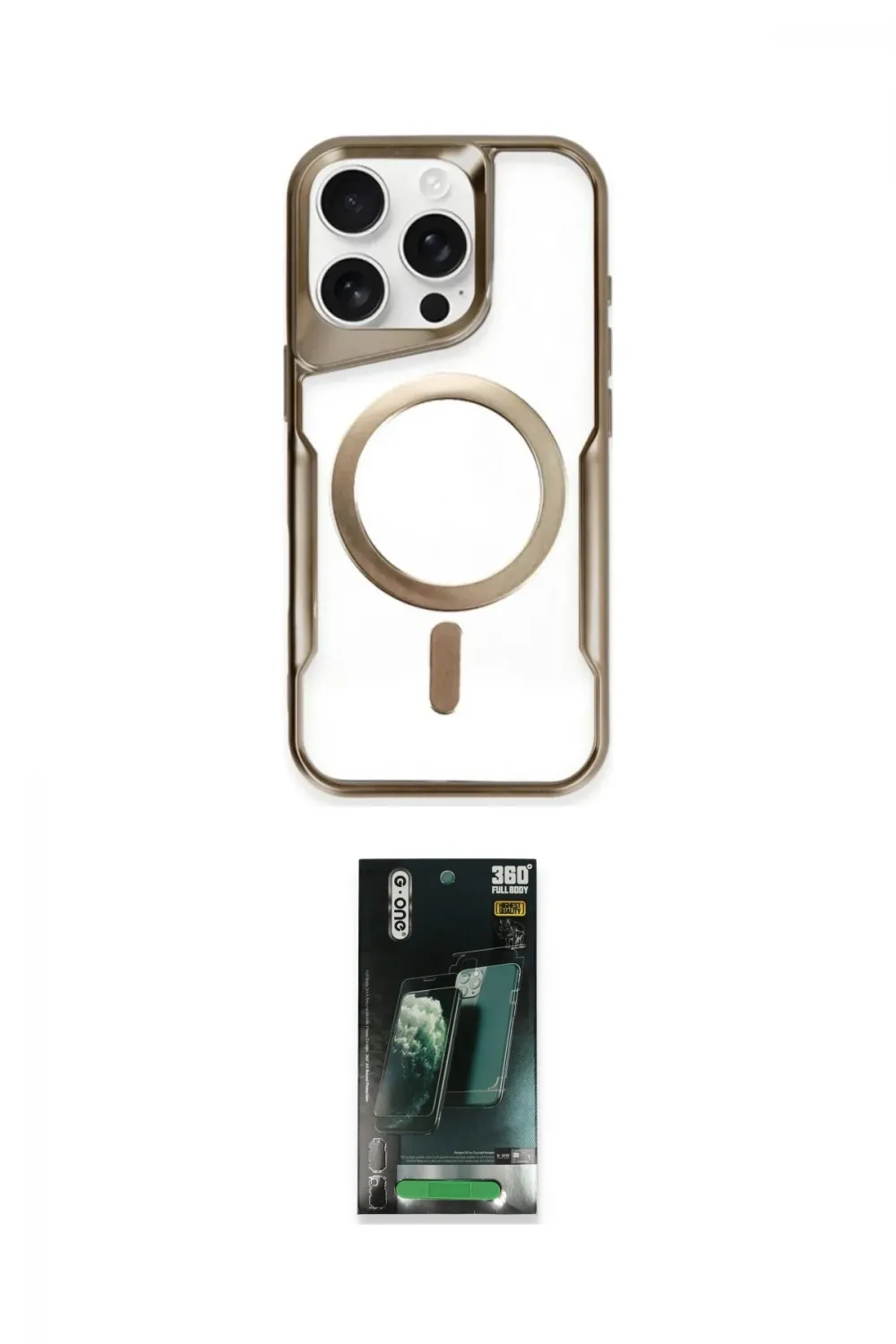 ieg™ iPhone 15 Pro Kılıf Yadigar Klasik Özel Seri - Siyah 360 Mat Full Body Arka Koruyucu
