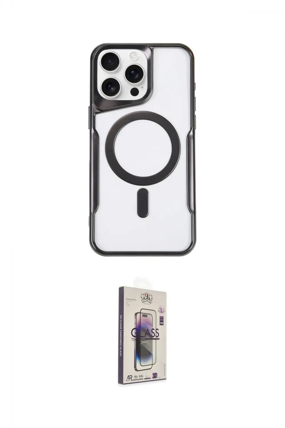 ieg™ iPhone 15 Pro Kılıf Yadigar Klasik Özel Seri - Siyah Bilvis 3D Cam Ekran Koruyucu