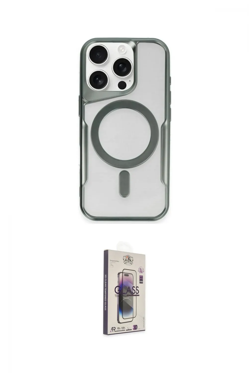 ieg™ iPhone 15 Pro Kılıf Yadigar Klasik Özel Seri - Siyah Bilvis 3D Cam Ekran Koruyucu