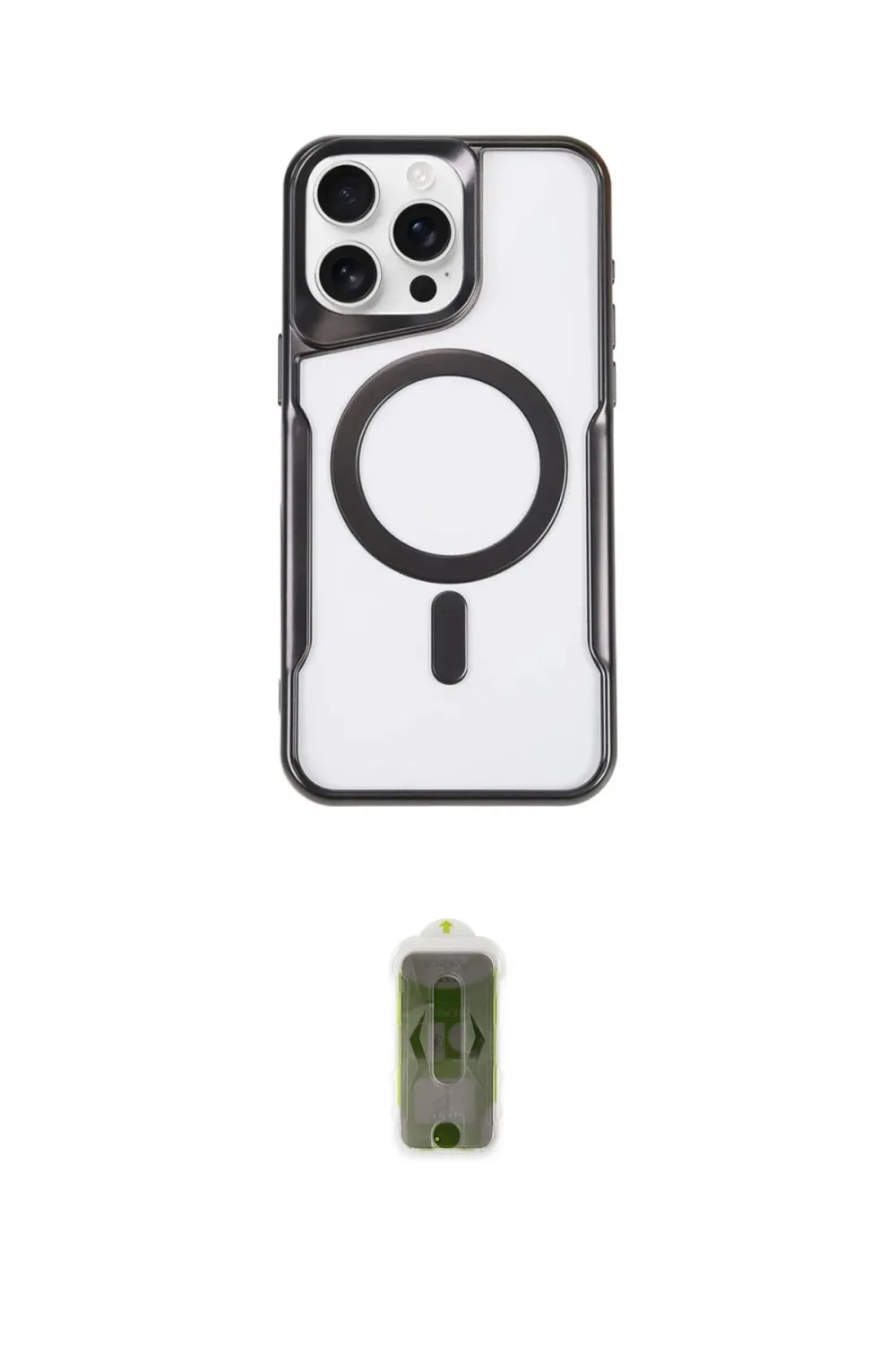 ieg™ iPhone 15 Pro Kılıf Yadigar Klasik Özel Seri - Siyah Joko Magic 5D Hayalet Cam