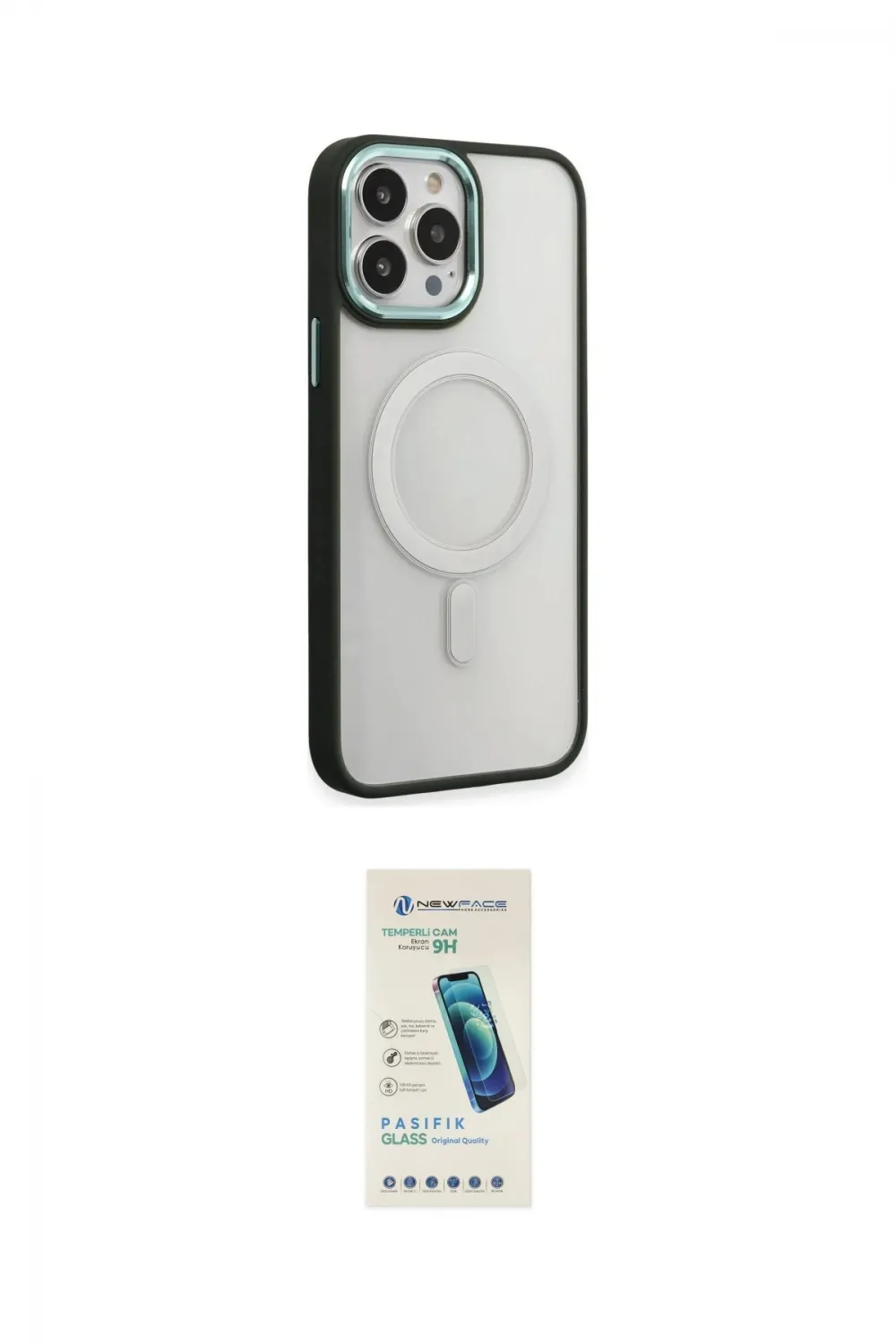 ieg™ iPhone 15 Pro Kılıf Yankı Işık Özel Seri - Şeffaf Pasifik Cam Ekran Koruyucu