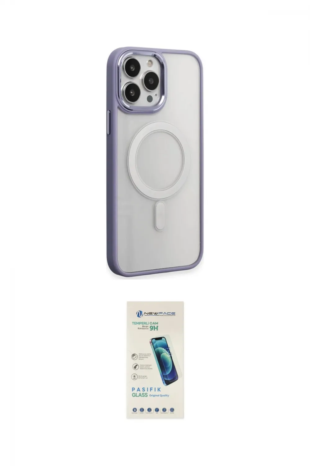 ieg™ iPhone 15 Pro Kılıf Yankı Işık Özel Seri - Şeffaf Pasifik Cam Ekran Koruyucu