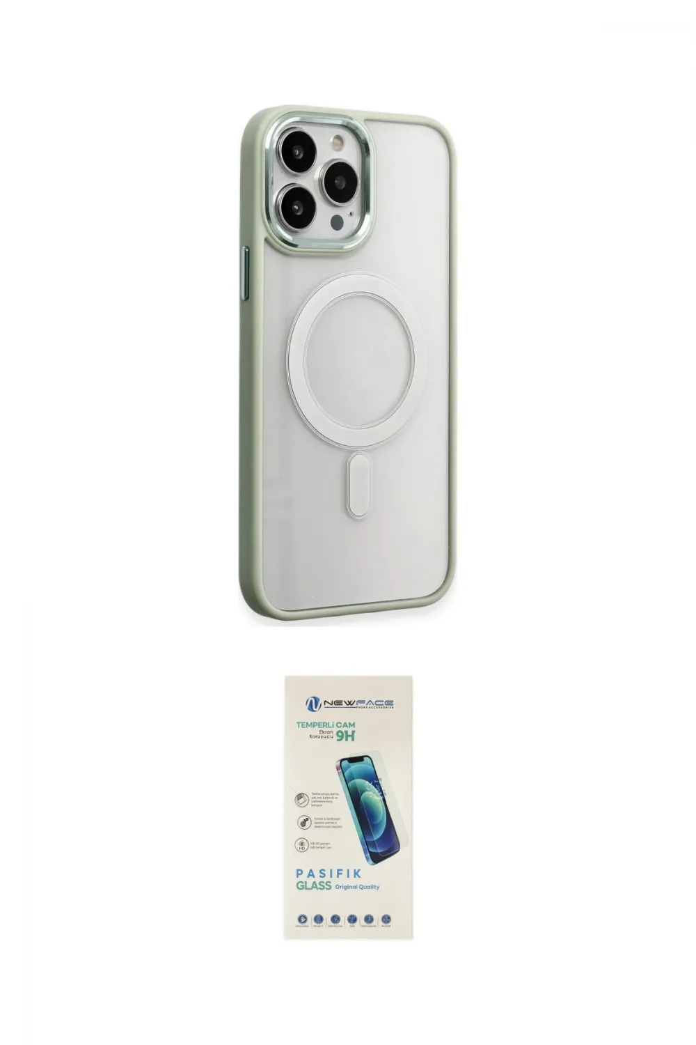 ieg™ iPhone 15 Pro Kılıf Yankı Işık Özel Seri - Şeffaf Pasifik Cam Ekran Koruyucu