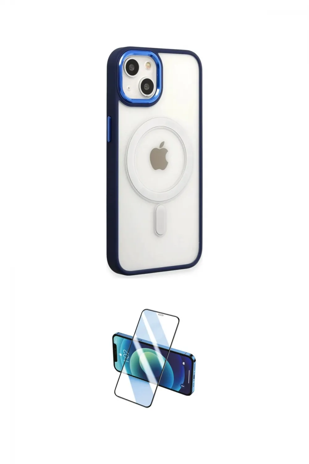 ieg™ iPhone 15 Pro Kılıf Yankı Işık Özel Seri - Siyah 3D Antistatik Cam Ekran Koruyucu