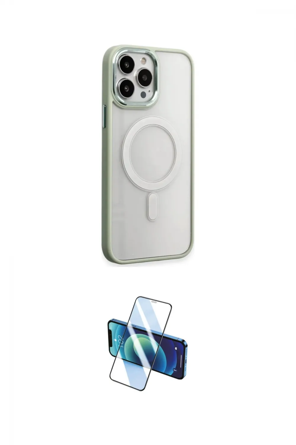 ieg™ iPhone 15 Pro Kılıf Yankı Işık Özel Seri - Siyah 3D Antistatik Cam Ekran Koruyucu