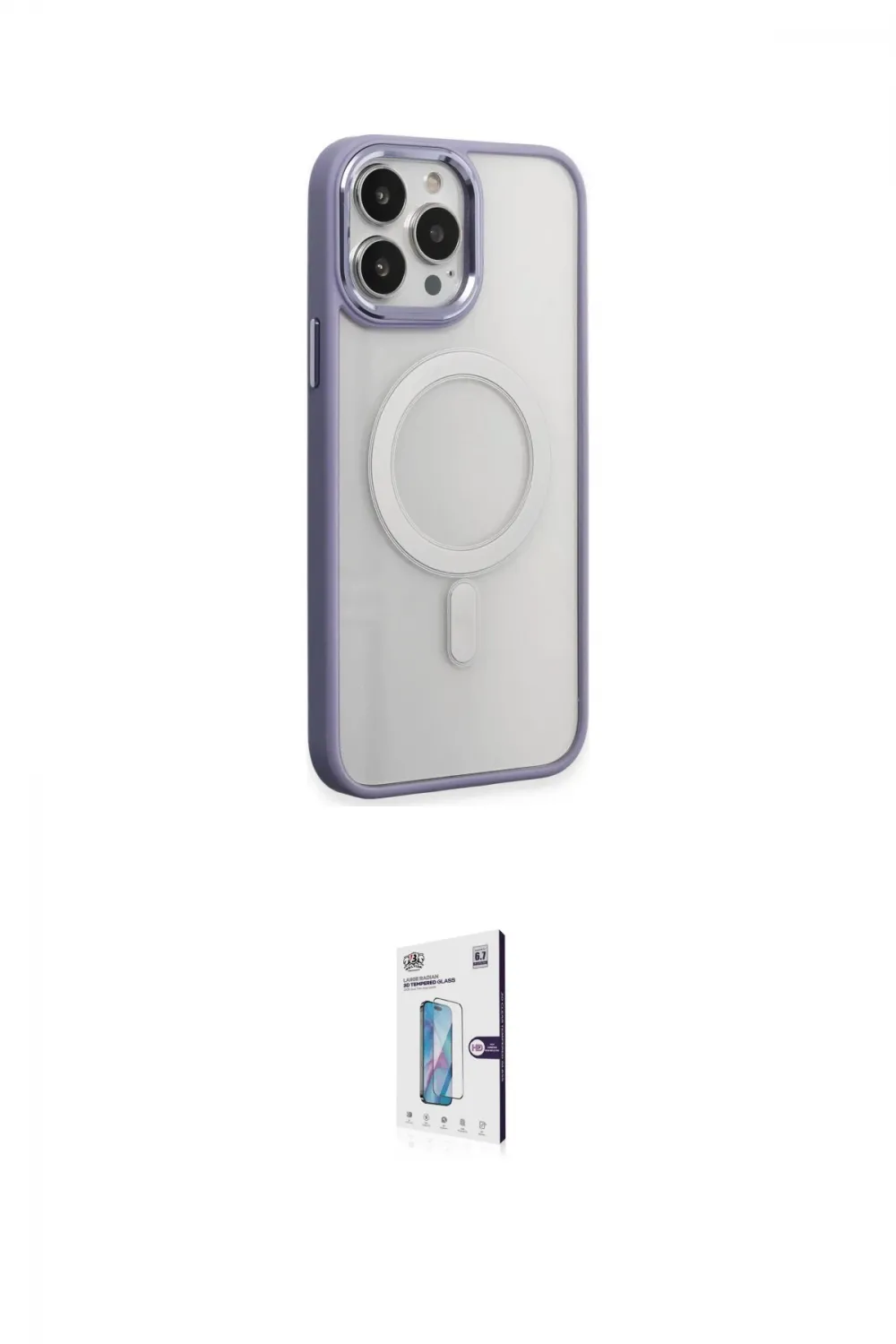 ieg™ iPhone 15 Pro Kılıf Yankı Işık Özel Seri - Siyah Bilvis 0.18mm Plus Cam Ekran Koruyucu