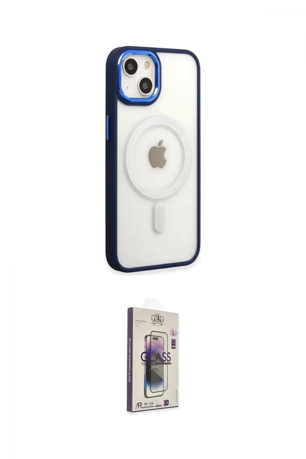 ieg™ iPhone 15 Pro Kılıf Yankı Işık Özel Seri - Siyah Bilvis 3D Cam Ekran Koruyucu