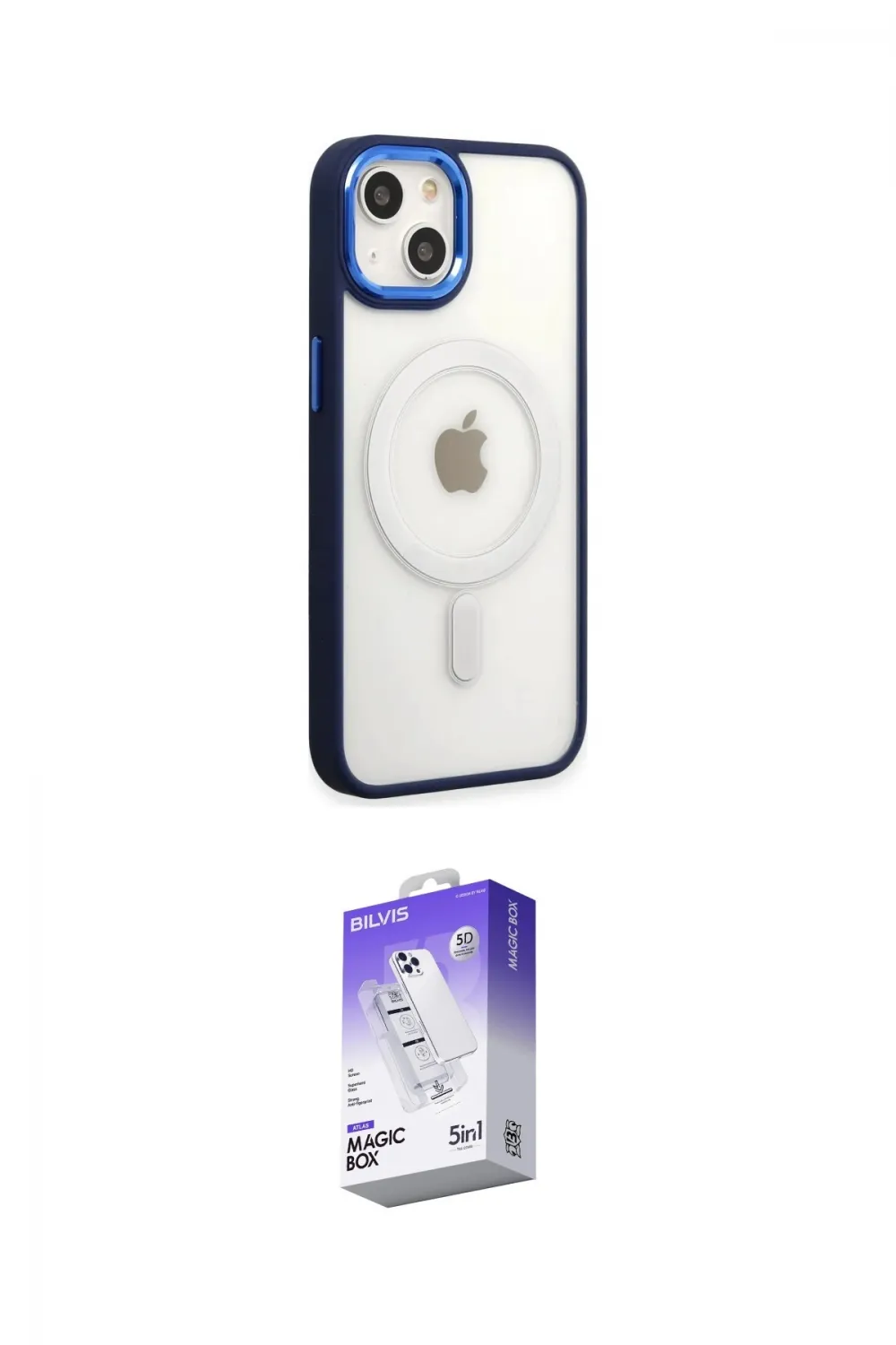 ieg™ iPhone 15 Pro Kılıf Yankı Işık Özel Seri - Siyah Bilvis 5in1 3D Magic Cam Ekran Koruyucu