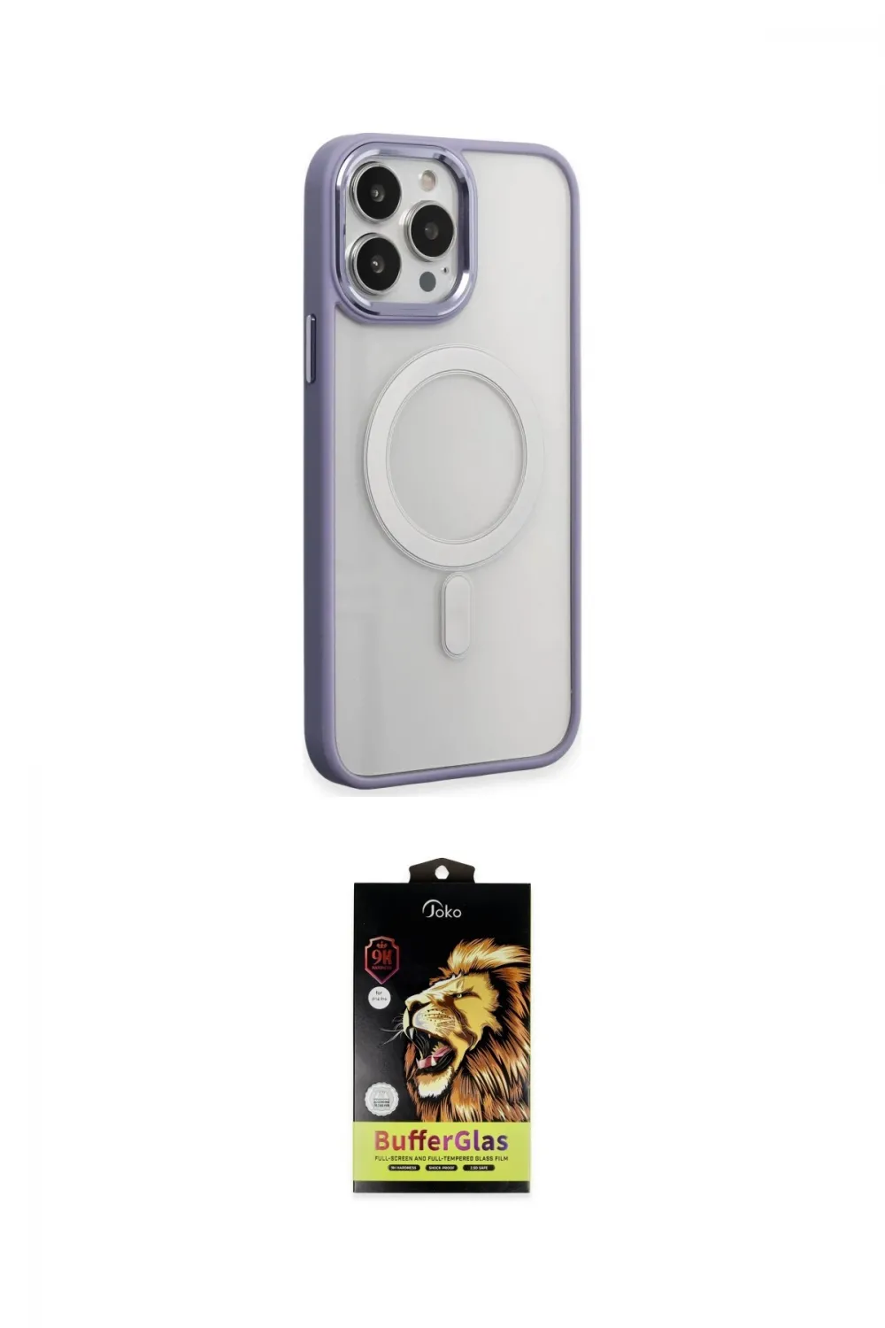 ieg™ iPhone 15 Pro Kılıf Yankı Işık Özel Seri - Siyah Buffer Cam Ekran Koruyucu