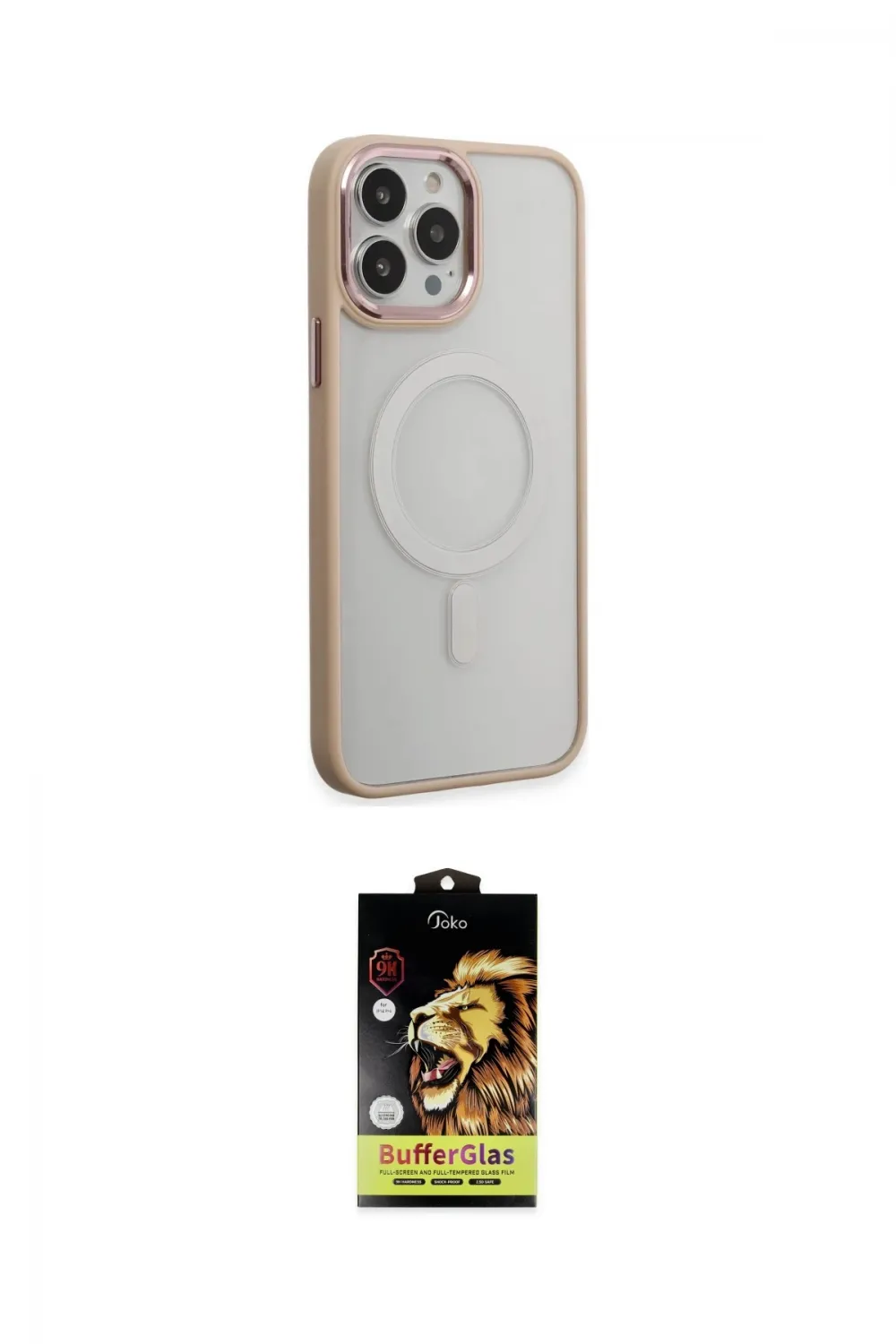 ieg™ iPhone 15 Pro Kılıf Yankı Işık Özel Seri - Siyah Buffer Cam Ekran Koruyucu