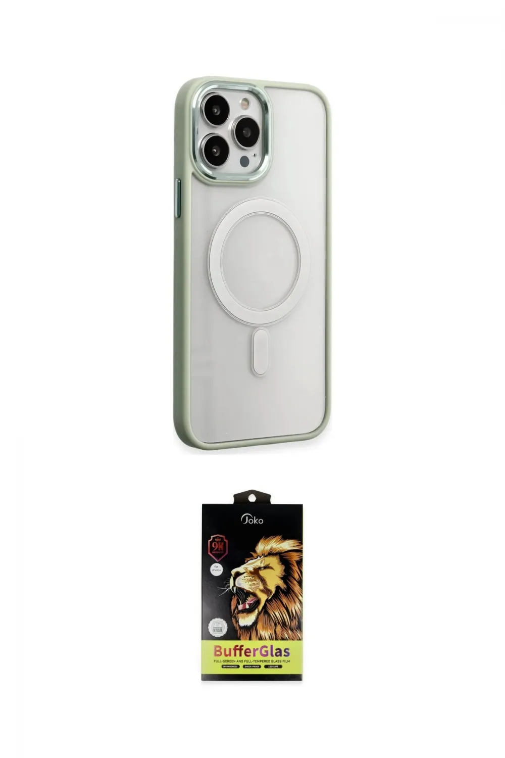 ieg™ iPhone 15 Pro Kılıf Yankı Işık Özel Seri - Siyah Buffer Cam Ekran Koruyucu