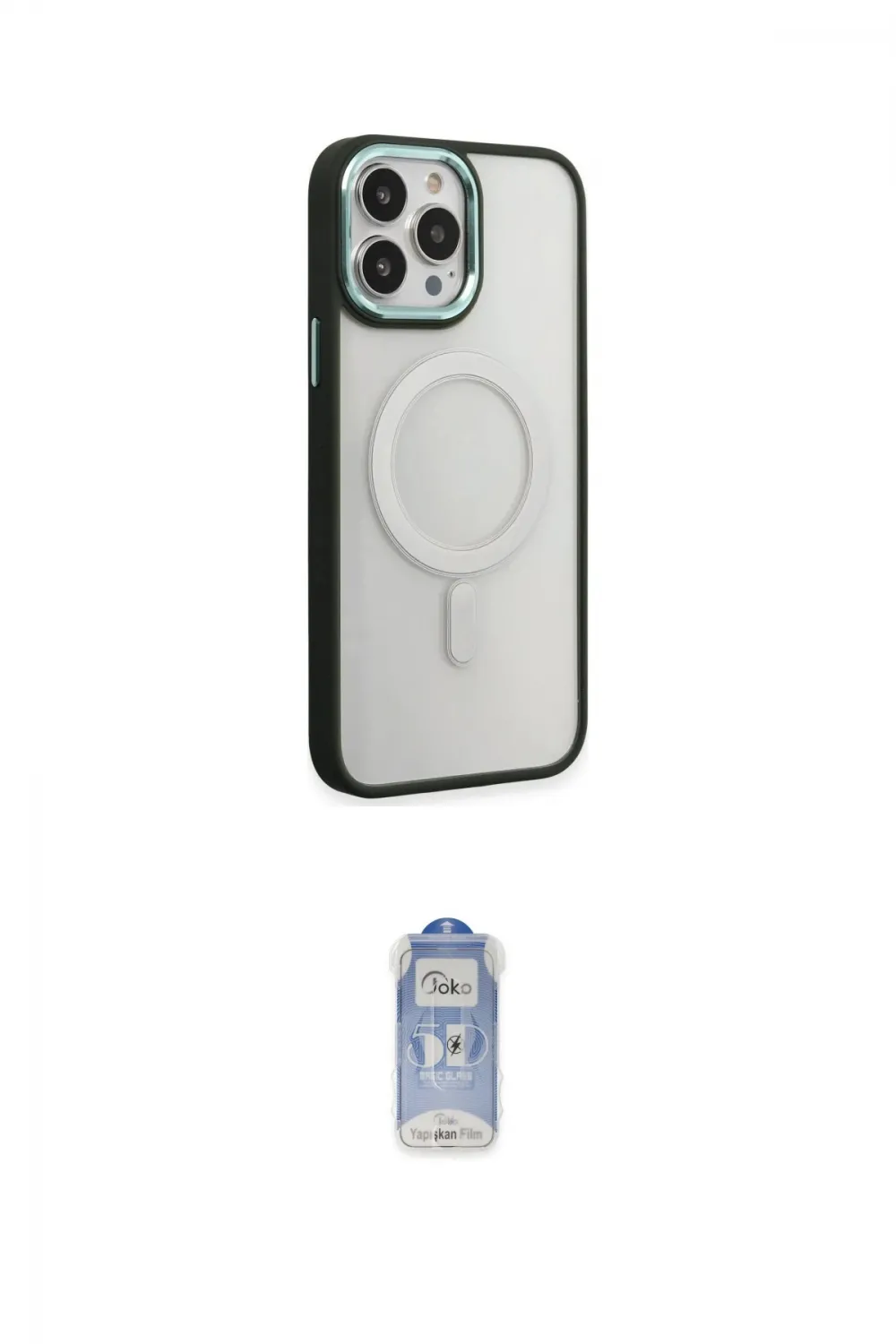 ieg™ iPhone 15 Pro Kılıf Yankı Işık Özel Seri - Siyah Joko Magic 5D Cam